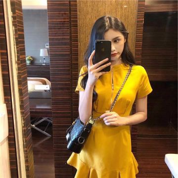 Đầm Đuôi Cá Ngắn Tay Thời Trang Mùa Hè  Cho Nữ  one-piece dress