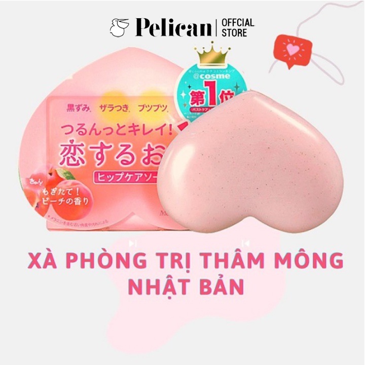 Xà phòng ngừa thâm mông và làm sạch cơ thể Pelican Hip Care Scrub Soap 80g