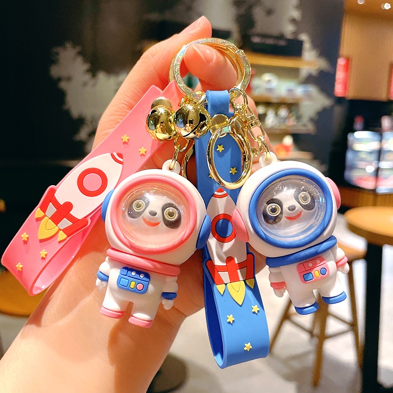Móc khóa gấu Panda phi hành gia cute đáng yêu, móc treo chìa khoá xe máy phong cách sành điệu hot trend Tik Tok