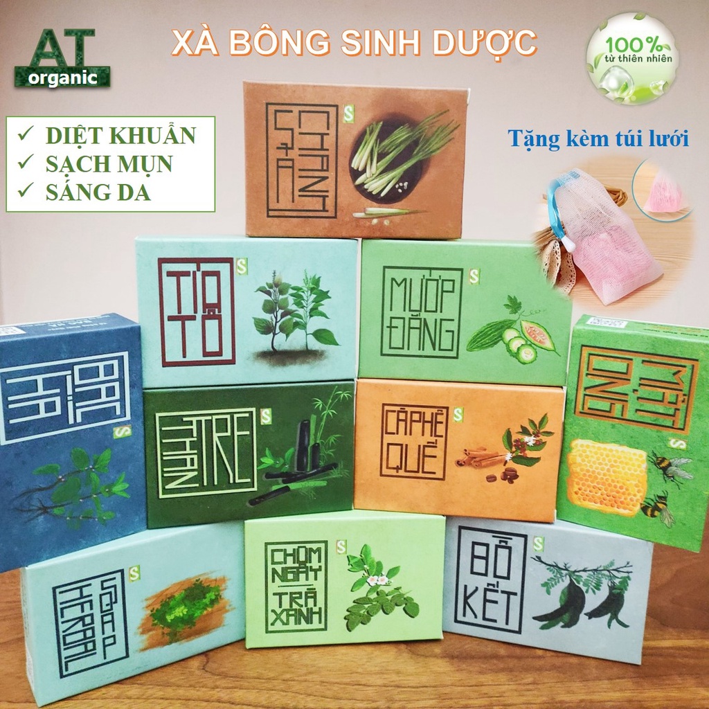 Xà Bông Sinh Dược - Xà Phòng Thiên Nhiên đủ 10 loại ( Diệt Khuẩn, Dưỡng Da, Ngừa Mụn )