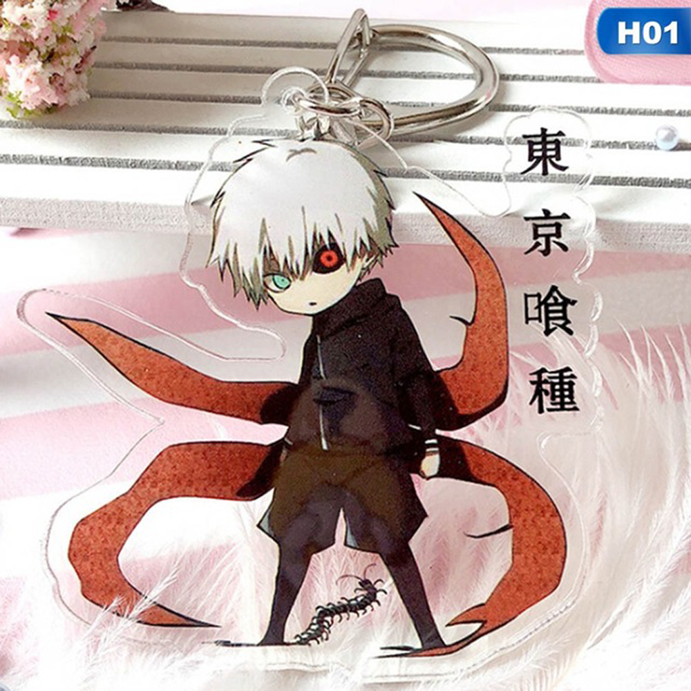 Móc khóa gắn mặt hình nhân vật Ken Kaneki trong phim hoạt hình Tokyo Ghoul