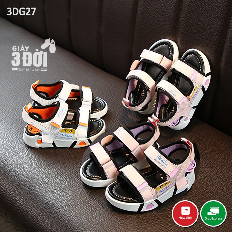 Sandal Quai Ngang 3DG27 GIAY3DOI Cho Chân Bé 14.3-19.6cm Siêu Nhẹ, Chống Trơn Trượt