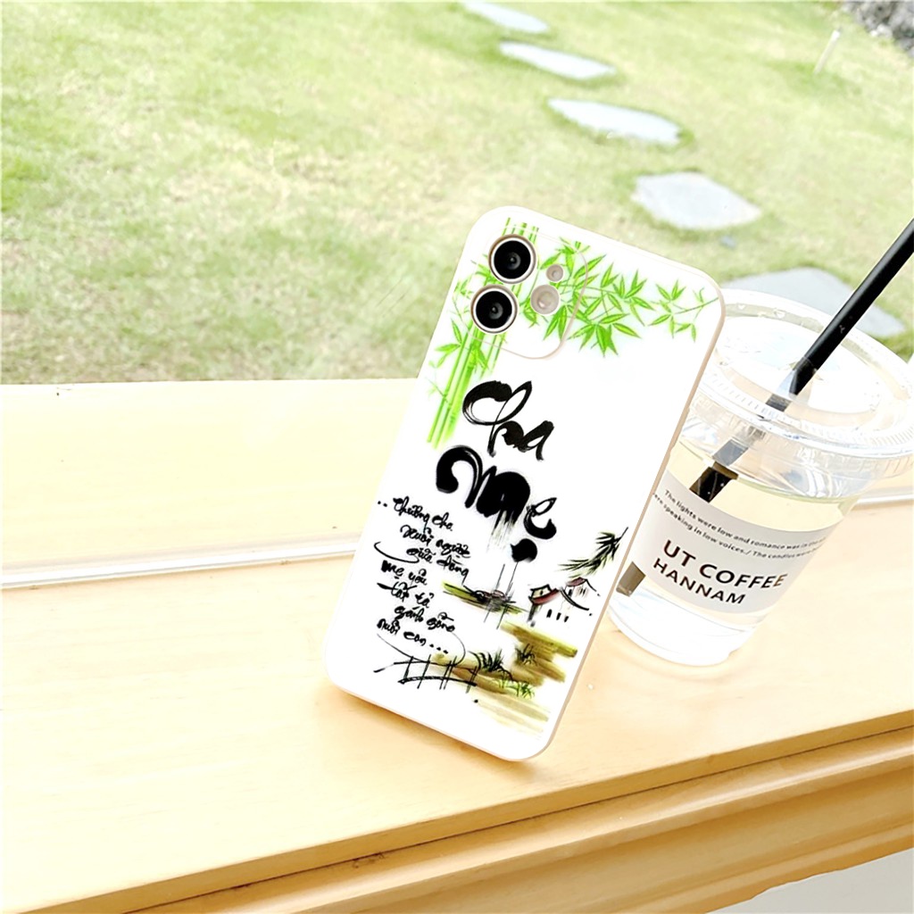 Ốp lưng iphone câu ca dao về cha mẹ tình cảm ý nghĩa viền vuông ốp điện thoại iphonex/xr/xsmax/se2020/7/8/plus/11/12/13