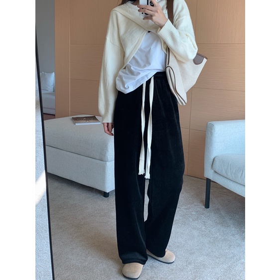 QADCOL Plus Quần Dài Ống Rộng Kiểu Dáng Đơn Giản Trẻ Trung Năng Động