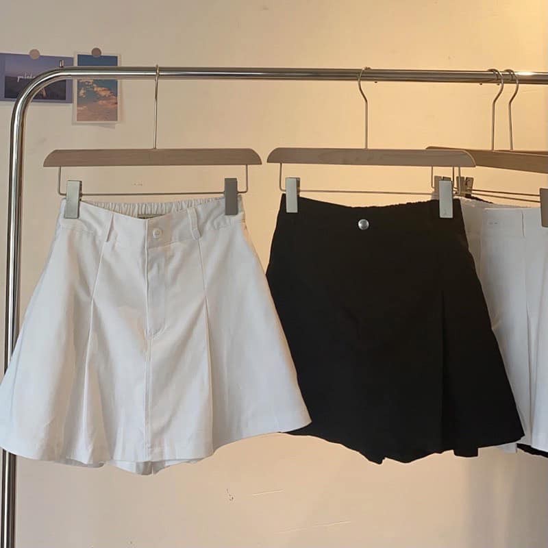 QUẦN SHORT GIẢ VÁY CẠP CHUN CHẤT KAKI DÀY DẶN