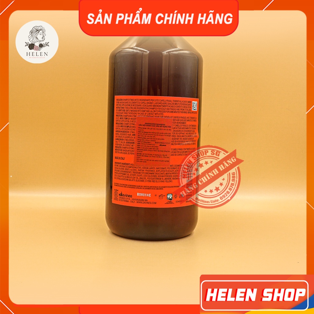 DAVINES Dầu Gội Dành Cho Vấn Đề Về Rụng Tóc ENERGIZING SHAMPOO 250 - 1000ML