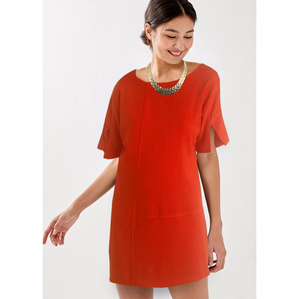Đầm tay loe Orange form suông