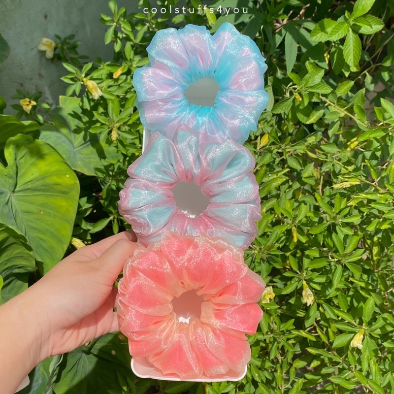 Đồ buộc tóc scrunchies voan phồng 2 lớp thiết kế✨