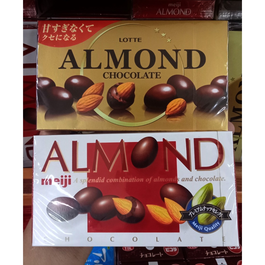 KẸO CHOCOLATE MEIJI ALMOND 88G NHẬT BẢN/ KẸO CHOCOLATE LOTTE ALMOND HẠNH NHÂN 86G
