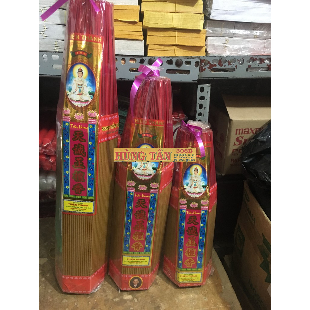 Nhang Thơm Mùi Quế Thảo Mộc Tự Nhiên Thiện Thành Cao 3,4,5 Tất Bó To