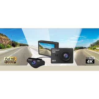 Camera hành trình Vietmap C65 ghi hình trước và sau xe Ultra HD 4K | kết nối Wifi | GPS | màn hình cảm ứng