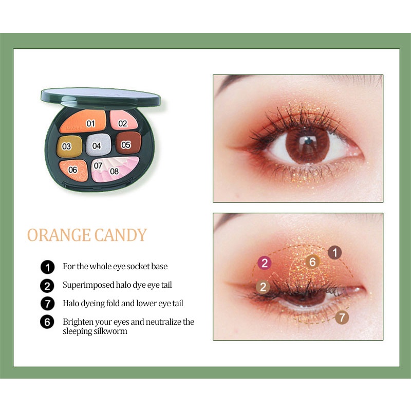 Bảng Phấn Mắt Maffick 8 Màu Lì Và Màu Hổ Phách Mượt Mà MKE | BigBuy360 - bigbuy360.vn