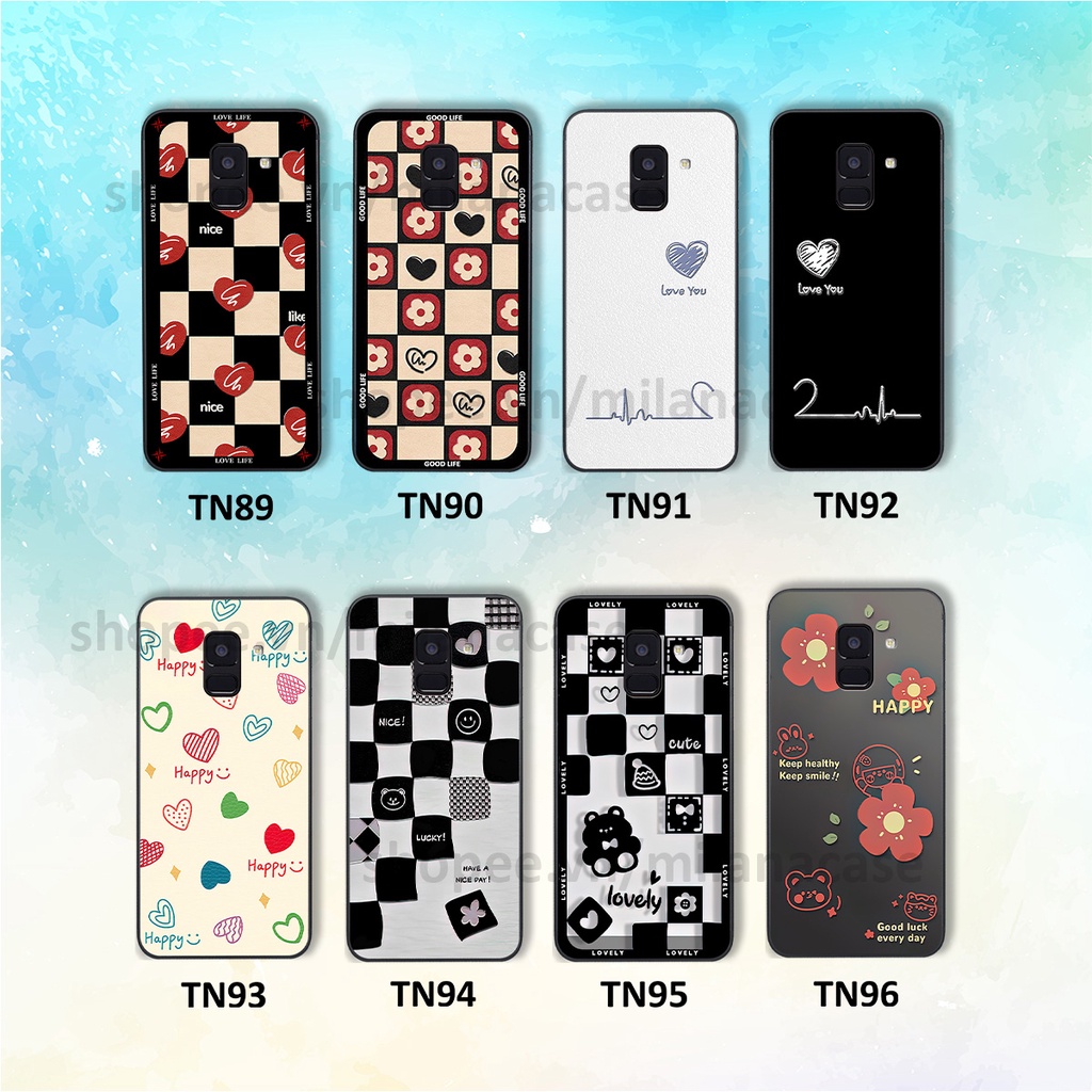 Ốp Samsung A6 2018 / A6 Plus / A6+ in hình caro trái tim siêu đẹp, siêu nét đầy phong cách cá tính