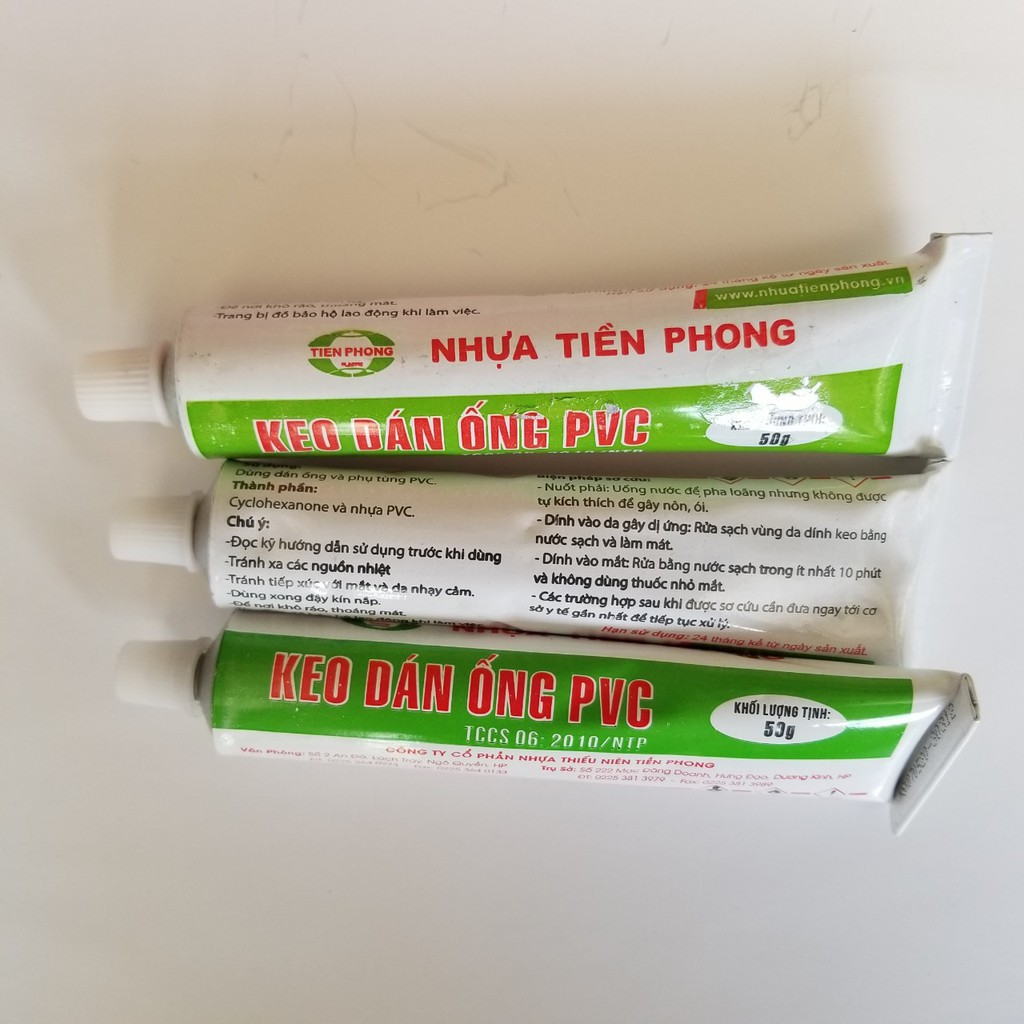 KEO DÁN ỐNG NHỰA PVC TIỀN PHONG/ EUROPIPE DẠNG TUÝP 10/ 15/ 30/ 50 GRAM