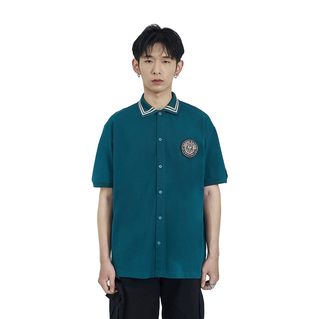 Áo Sơmi Tay Ngắn Unisex LOGO PACK GREEN Thun Cá Sấu - HADES Brand Chính Hãng | BigBuy360 - bigbuy360.vn