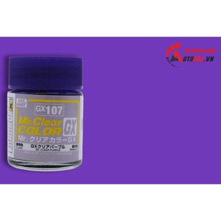 SƠN MÔ HÌNH MÀU TÍM (CLEAR PURPLE) LACQUER GX-107 18ML MR.HOPPY S028