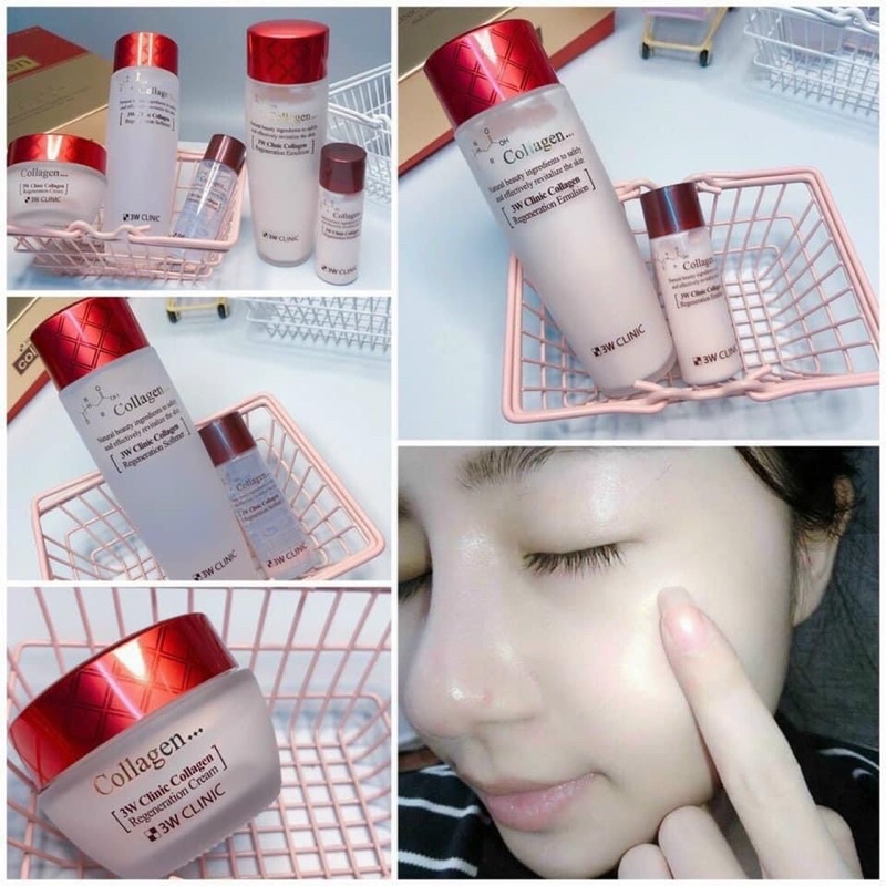 Bộ Dưỡng 3W Clinic Collagen ĐỎ [ tặng miếng đắp mặt 3d]