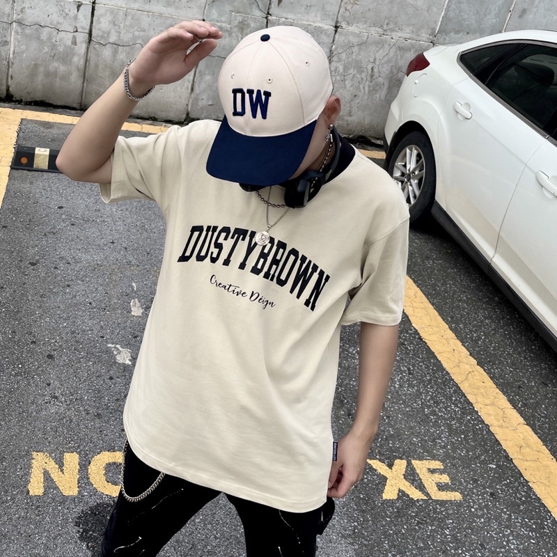 MŨ LƯỠI TRAI CHỮ THÊU DUSTY CAP - PHỐI MÀU BEIGE/ NAVY