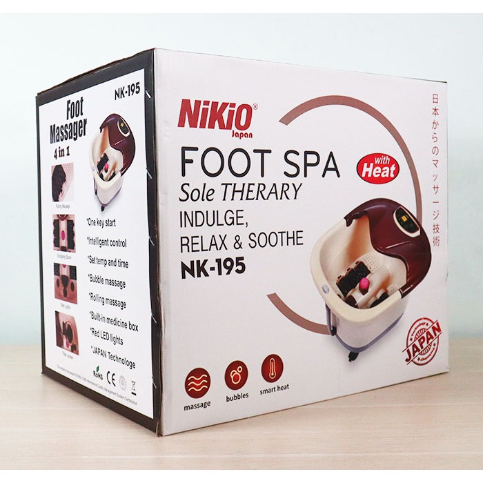 Bồn Chậu Massage Ngâm Chân 4in1 Nhật Bản Nikio NK-195 Chính Hãng