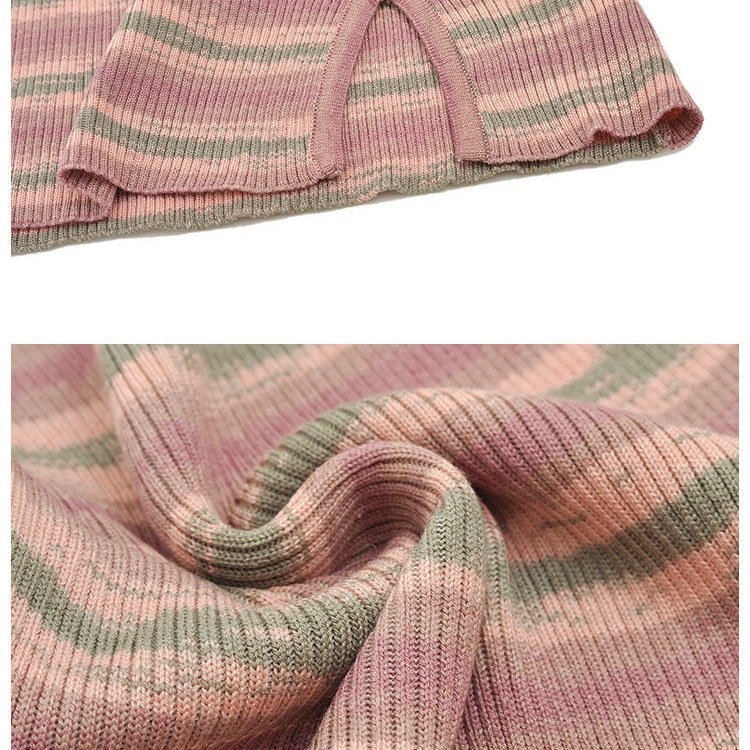 Set Đầm Kẻ Sọc + Áo Kiểu Tay Dài Thiết Kế Quyến Rũ Cho Phái Nữ