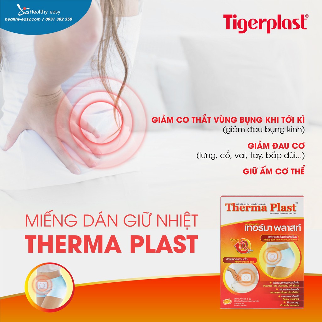 MIẾNG DÁN GIỮ NHIỆT THERMA PLAST - GIẢM ĐAU THẮT BỤNG KINH, GIỮ ẤM, GIẢM ĐAU CƠ