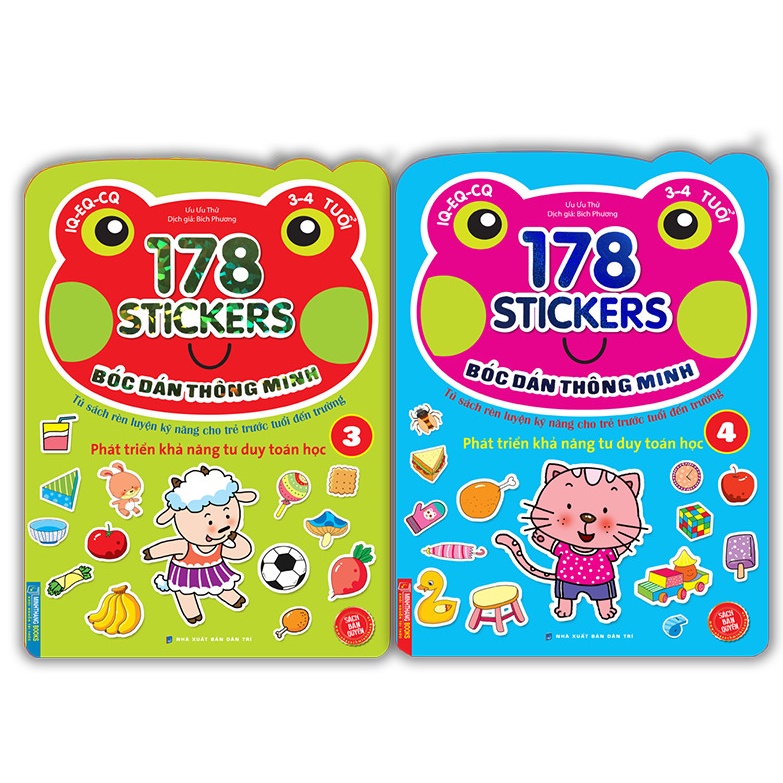 Sách-Combo 2c Bóc dán hình thông minh 178 sticker (3-4 tuổi) quyển 3 và quyển 4