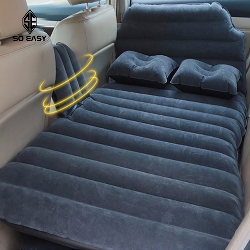 Giường đệm, nệm hơi thông minh du lịch có đầu giường cho ôtô, xe hơi + Kèm bơm điện, vòi sử dụng trên ô tô_IINS009
