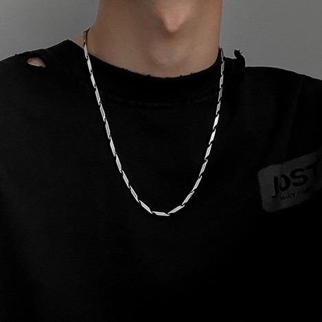 Vòng Cổ Dây Chuyền Unisex Nam Nữ Xích Trơn Basic Màu Bạc Cá Tính Cho Nam Nữ Merin Accessories Chất Liệu Inox Không Gỉ