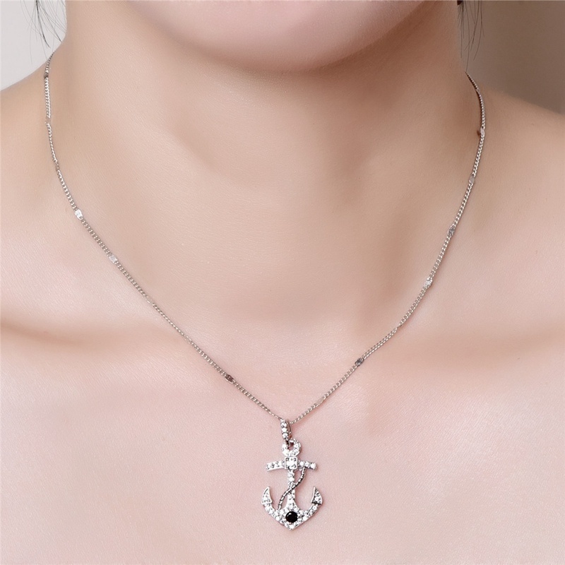 Vòng cổ HợP Kim HìNh Mỏ Neo ĐíNh Đá Xinh XắN