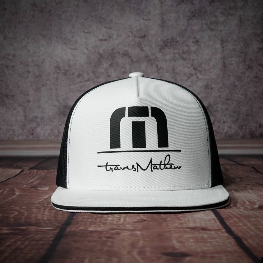 NÓN SNAPBACK TRAVIS MATHEW 2022 LOGO IN ÉP NHIỆT CHẤT VẢI COTTON LƯỚI XỐP HÀN QUỐC CAO CẤP MÀU ĐEN LOGO XANH ,chuẩn phom