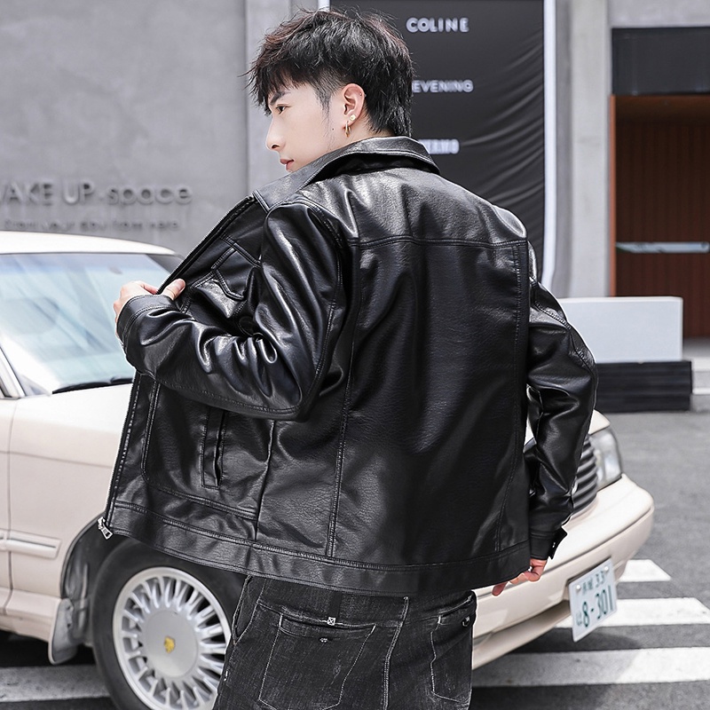 Áo khoác bomber chất liệu da thời trang nam tính