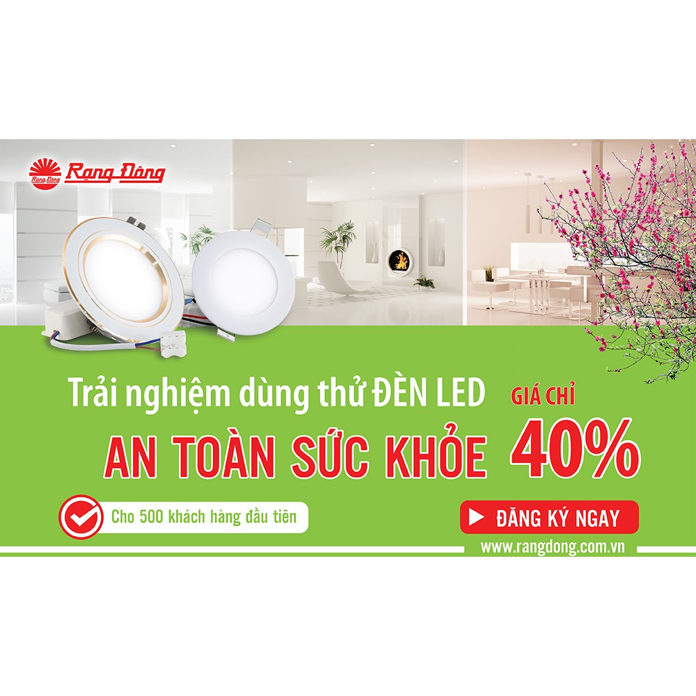 Đèn âm trần đổi màu 7W LED Rạng Đông, vỏ nhôm đúc, cánh tản nhiệt, khoét lỗ 90mm