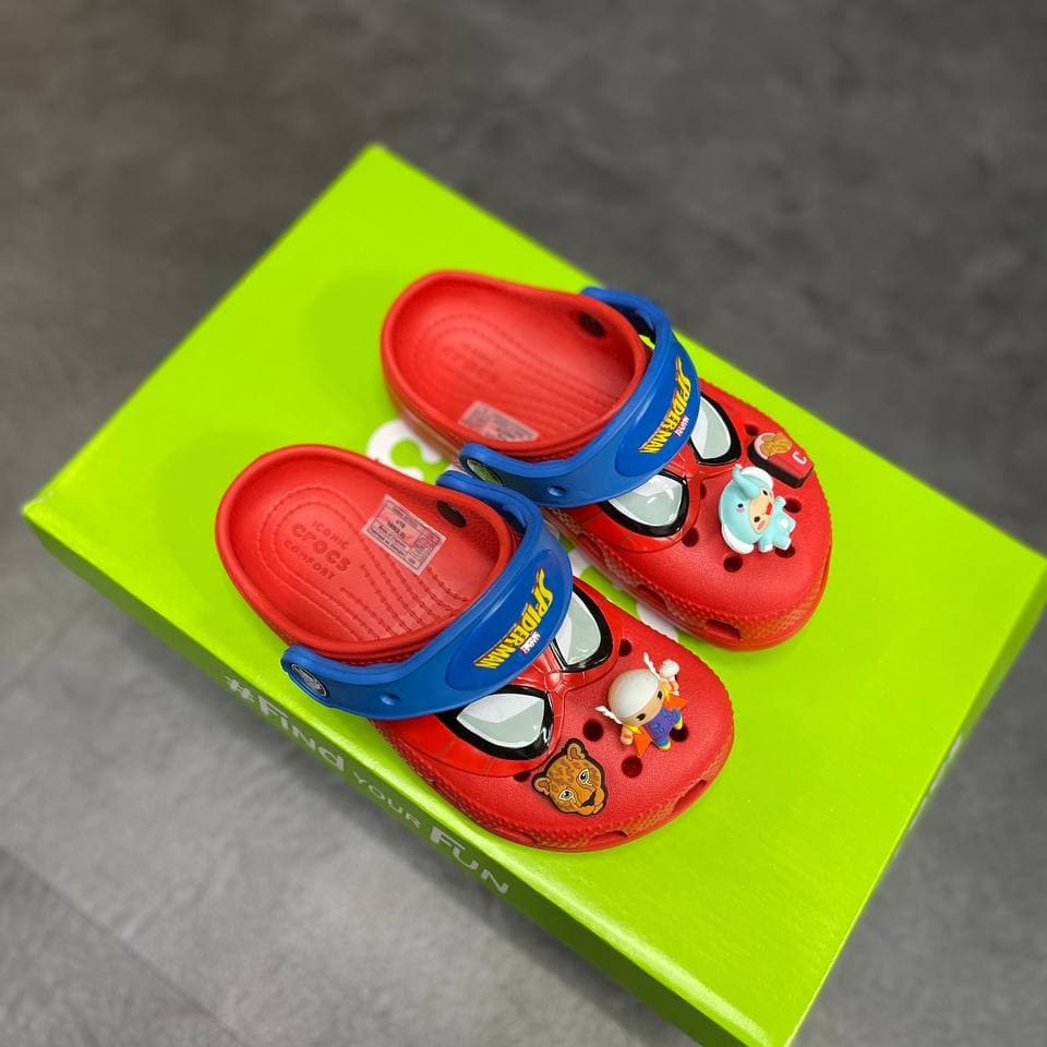 Band Classic Crocs Spider Man Kids Chính Hãng Size 24 Đến 35 - Tặng 6 Jibbizt - Sấu Vui Vẻ