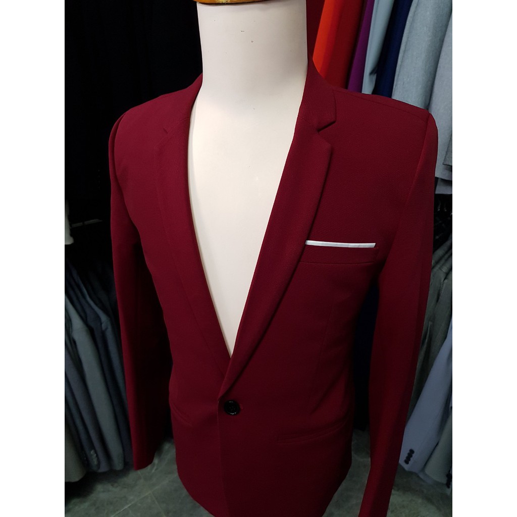 [Full Size] Áo vest nam body kiểu Hàn Quốc màu đỏ đô