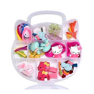 Hộp phụ kiện tóc Hello Kitty 28 món cho bé yêu