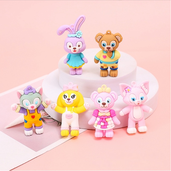 Mô hình búp bê cáo Lina Belle làm móc khóa, trang trí Jibbitz, DIY