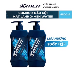 Combo 2 Dầu Gội X-Men Mát Lạnh Water 650g/chai
