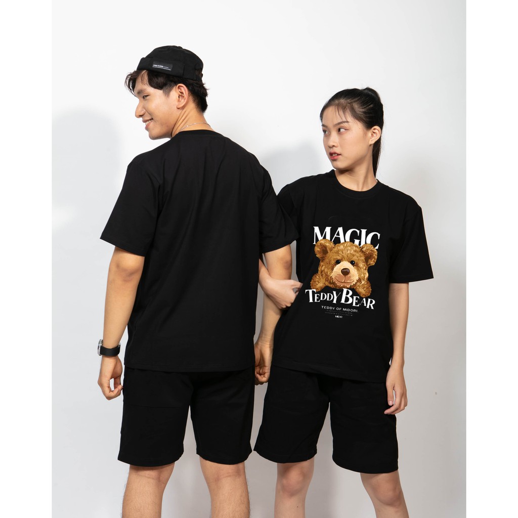 Áo phông unisex tay lỡ form rộng Thun Nam Nữ Gấu mập Teddy Local Brand Mi Midori