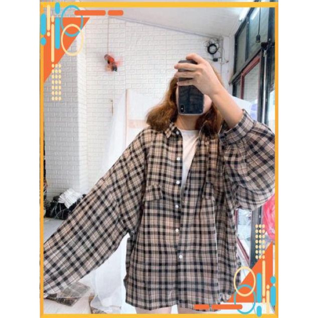 [FreeShip] ÁO SƠ MI KẺ CARO ULZZANG / ÁO SƠ MI FORM RỘNG OVERSIZE HOT TP