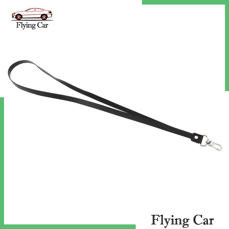 Dây Đeo Cổ Bằng Da PU Màu Đen Kèm Kẹp Kim Loại Cho Thẻ ID [Lzdjfmy2]