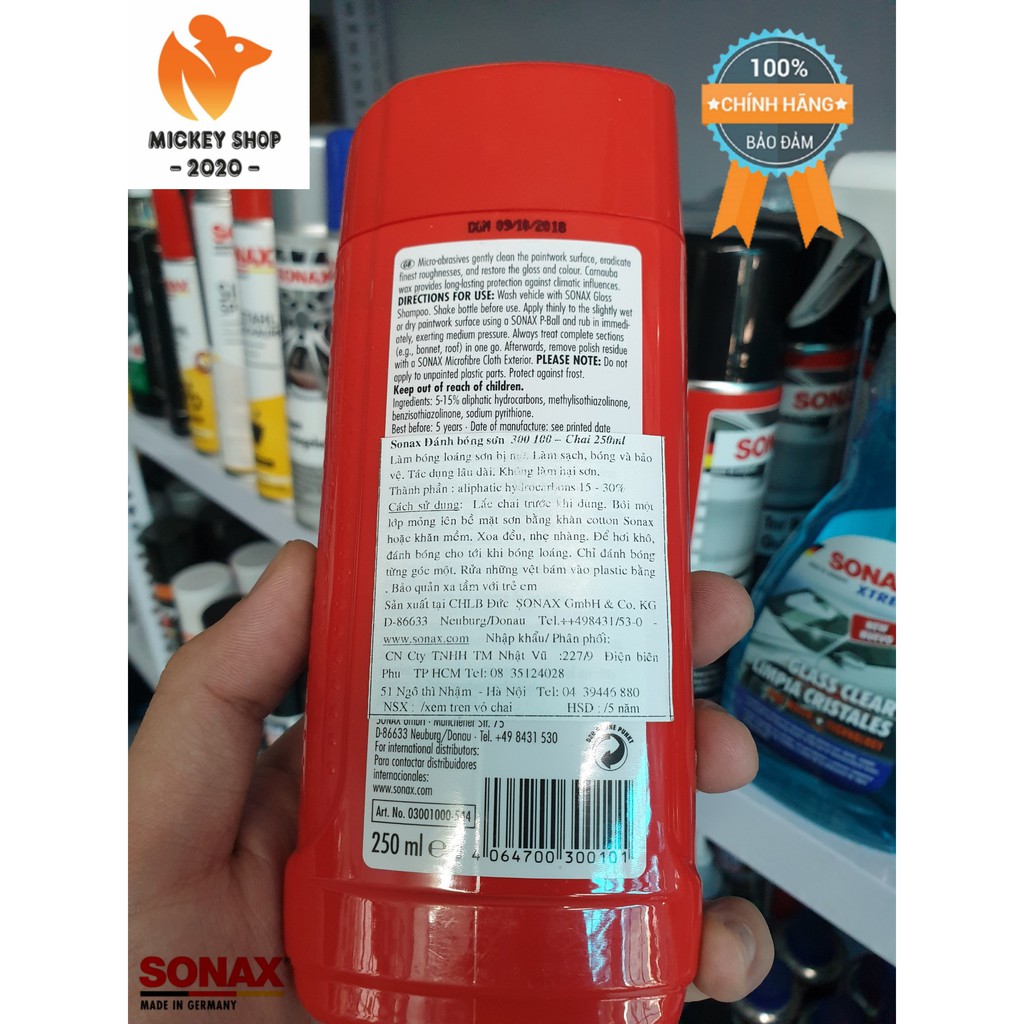 [ CAO CẤP ] Kem Đánh Bóng Sơn Xe SONAX CarPolish 250ml 300100