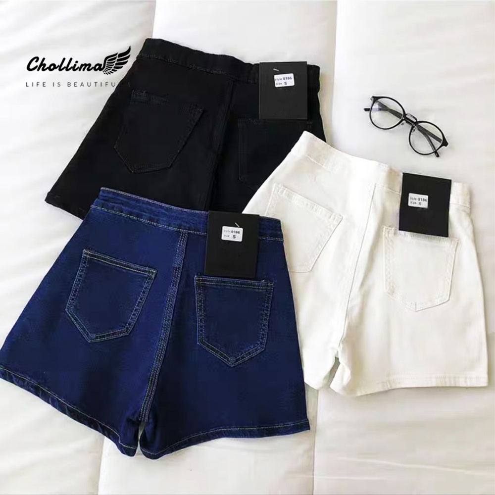 Quần short jean nữ co giãn Chollima không túi basic QS028 phong cách hàn quốc | WebRaoVat - webraovat.net.vn