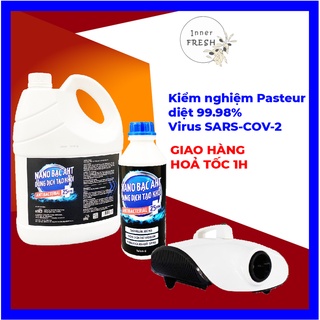 Diệt khuẩn tạo khói Nano bạc AHT can 5 lít chai 1 lít Combo