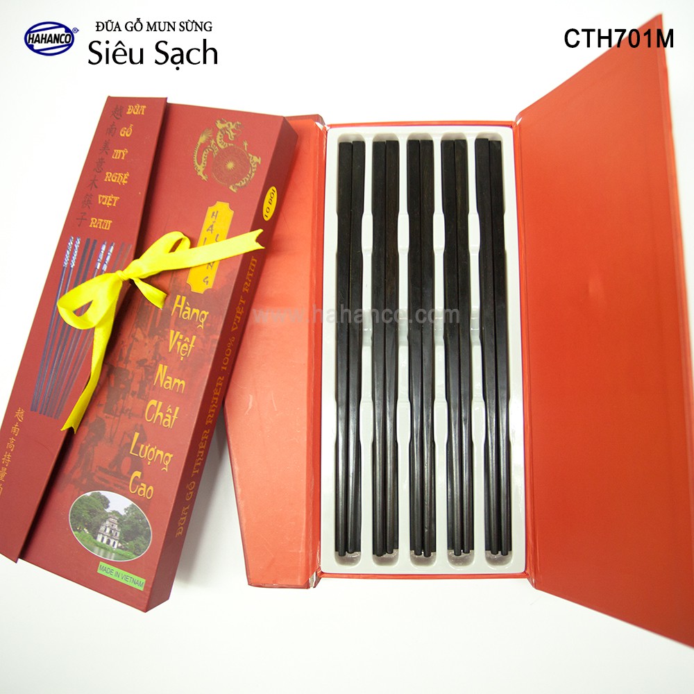 Đũa gỗ Mun sừng trơn VIP - CTH701MV  Đũa gỗ tự nhiên cao cấp - HAHANCO