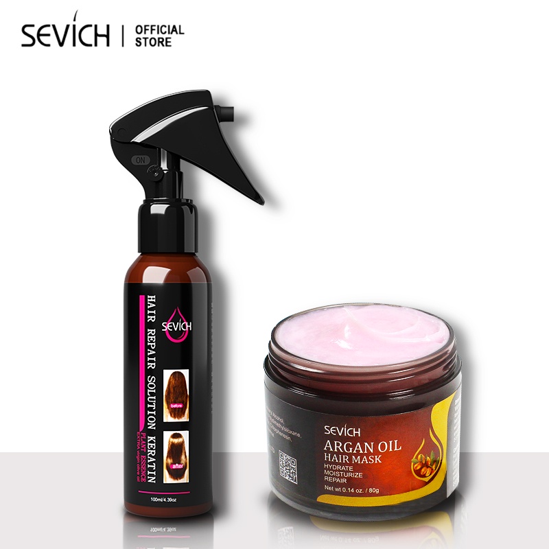 Combo Dầu xả 100ml , Kem ủ tóc 80g Sevich Smooth Dưỡng tóc khô xơ rối Công thức chuẩn salon Vào Nếp Suôn Mượt