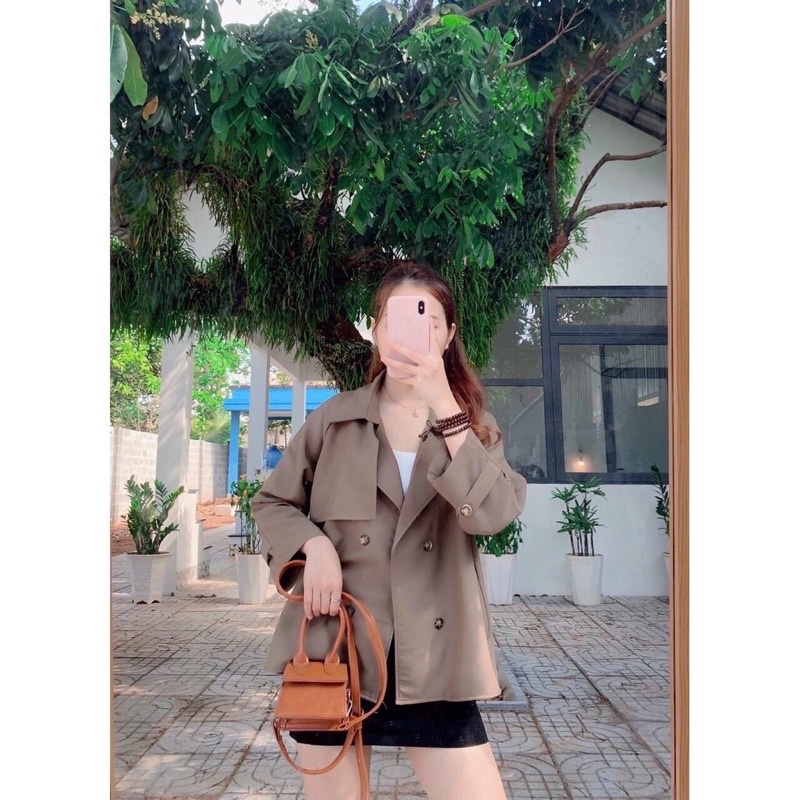 [Ảnh thật] Áo Blazer nữ dáng ngắn chất mịn - Áo khoác măng tô Quảng Châu loại 1 | BigBuy360 - bigbuy360.vn