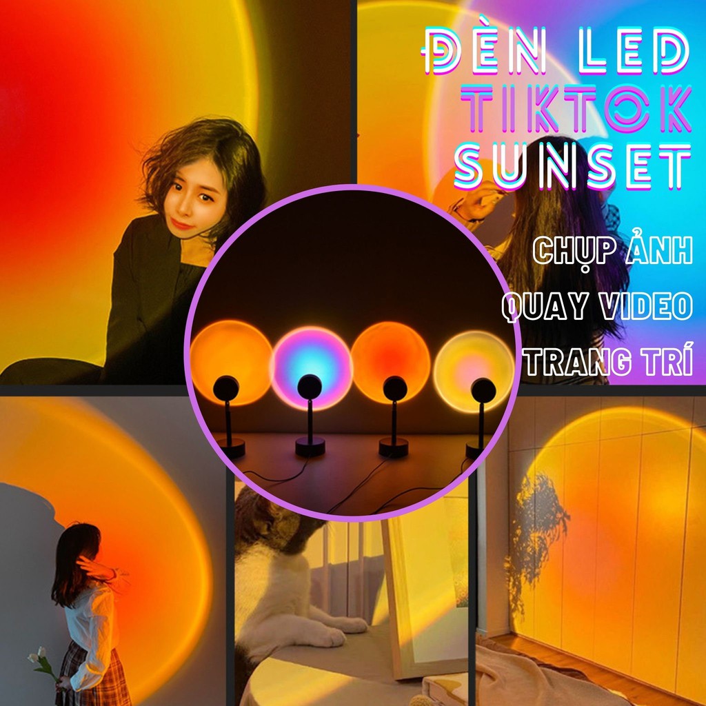 Đèn Tiktok Sunset Lamp đèn chụp ảnh , quay tiktok , trang trí phòng
