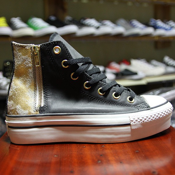 Giày Converse cao cổ da đen CCDD01