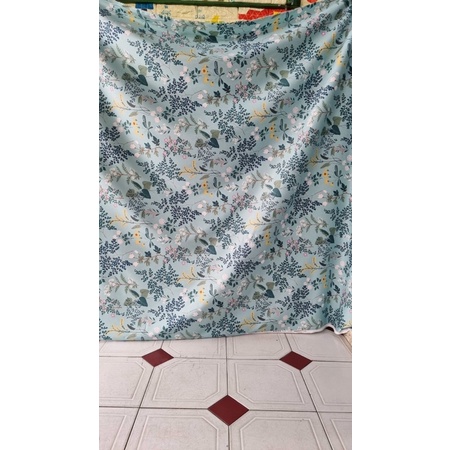 [ Ảnh thật, có video]vải may drap đẹp giá rẻ-vaỉ cotton hàn may drap mùa hè, họa tiết lá dương xỉ