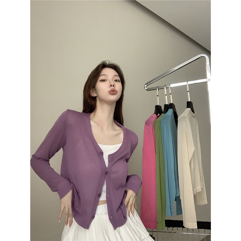 Áo Khoác cardigan Dệt Kim Tay Dài Dáng Rộng Phong Cách Hàn Quốc Thời Trang Cho Nữ